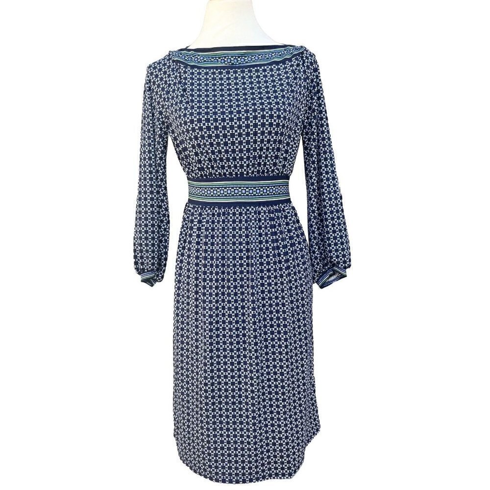 Max Studio Blue Navy Printed Women's Size Small S Sheath Dress $98 - Picture 1 of 16